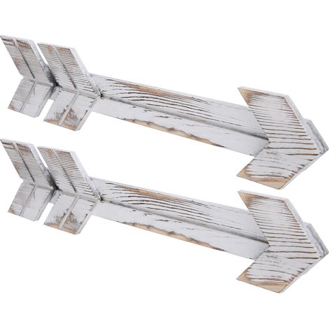 Stück dekorative Holzpfeile Wandpaneele Rustikale Kunst Hof Hochzeit Dekoration Weiß (1/5)
