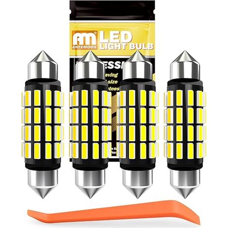 41mm 42mm Festoon C5W LED Ampoules 6500K Blanche 12V 24V 578 Ampoule Navette LED 4014 24SMD Canbus Intérieur Plafonnier Voiture Éclairage Plaque Immatriculation (1/5)