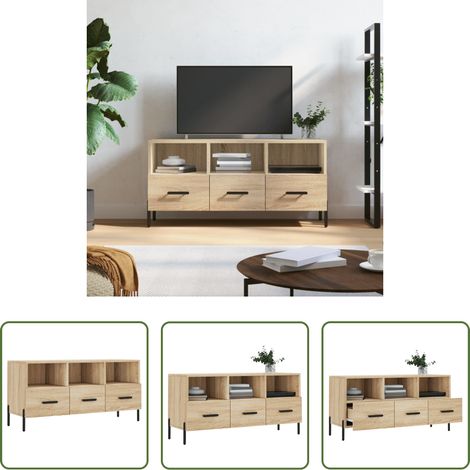 vidaXL Wohnzimmermöbel - TV-Schrank Sonoma-Eiche 102x36x50 cm Holzwerkstoff (1/5)
