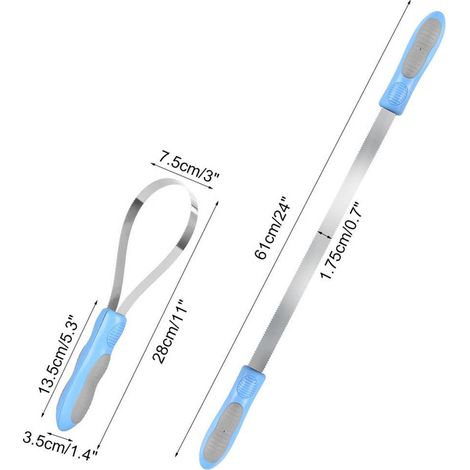Couteau de chaleur pour cheval Étrille de toilettage double face en acier inoxydable Brosse de mue détachable avec poignée antidérapante pour chevaux chiens et chats (1/5)