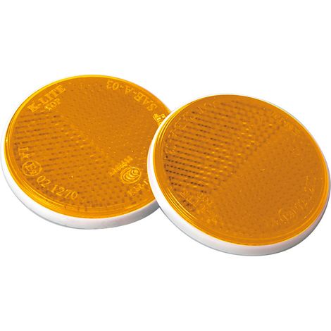 Euro-Norm, catarifrangenti rotondi - Ø 65 mm - Arancio (1/2)