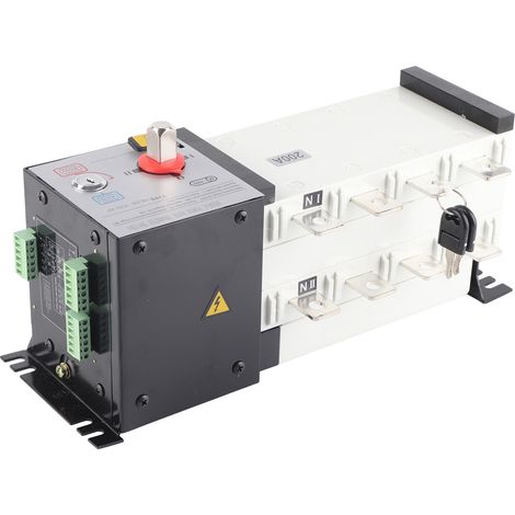 Commutateur de transfert de générateur isolé 2 entrées 1 sortie, conception à verrouillage mécanique, commutateur de transfert automatique à double alimentation 400 V CA 200 A (1/5)