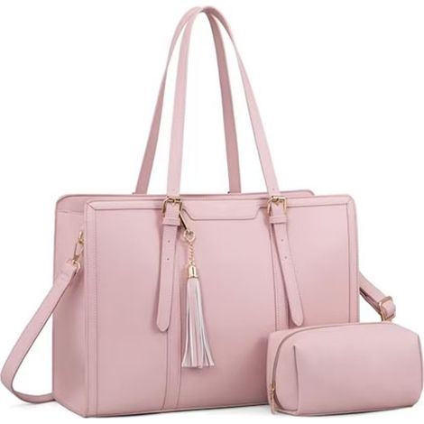 Sac bandoulière en cuir pour ordinateur portable avec pochette amovible, à main femme (1/5)