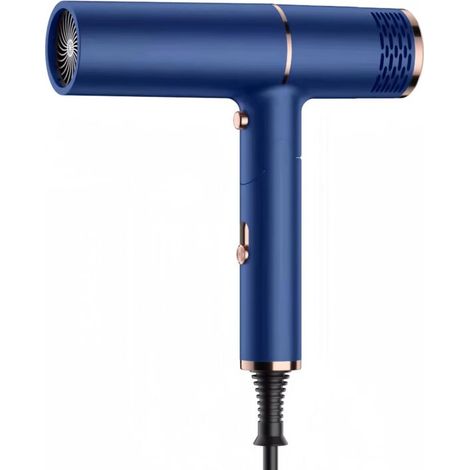 Sèche-cheveux ionique professionnel, Seche Cheveux Voyage Pliable avec 2 réglages de température 3 vitesses, Faible bruit, léger et pliable pour tous les types de cheveux, bleu
