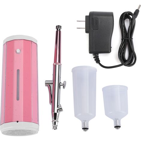 Pistolet aérographe maquillage HY-1903 rechargeable sans fil, kit portable maison avec buse fine, tension 110-240V fiche US. (1/5)