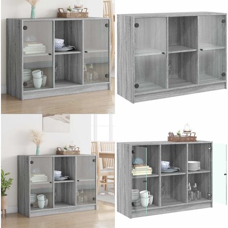 Buffet sonoma gris 102x37x75,5 cm bois d'ingénierie - Buffet - Meuble De Rangement - Armoire - Commode - Salon - Home & Living (1/5)