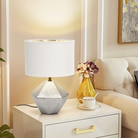 Kaelt - Lampe de Chevet avec Abat-jour en Lin Blanc et Base Dor�� M��tallique en Forme de Goutte, Lampe de Table Moderne pour Chambre, Bureau, Salon [Classe ��nerg��tique E] (1/5)