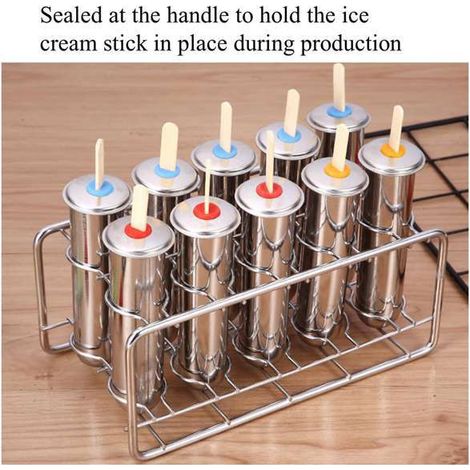 1 double-sided ice mold. Colour: silver. Material: 304 stainless steel. For home/commercial use. (1/5)