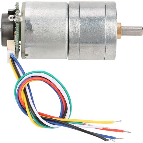 Moteur à engrenages à encodeur CC GM25-310, moteur à réduction de vitesse en métal (DC12V 30 tr/min) (1/5)