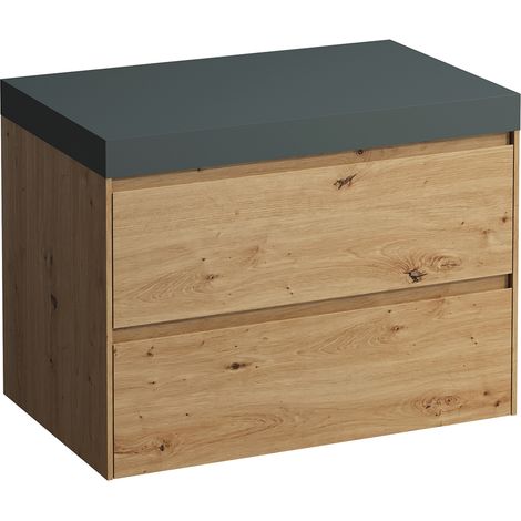 LAUFEN LANI encimera de lavabo gris tráfico incl. mueble bajo (1/3)