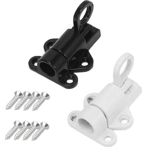 Lot de 2 verrous de porte automatiques, verrou de porte en aluminium, verrou à pêne dormant pour porte battante, pêne à ressort, alliage d'aluminium, pour fenêtres, portes de cabanon, maison (1/5)