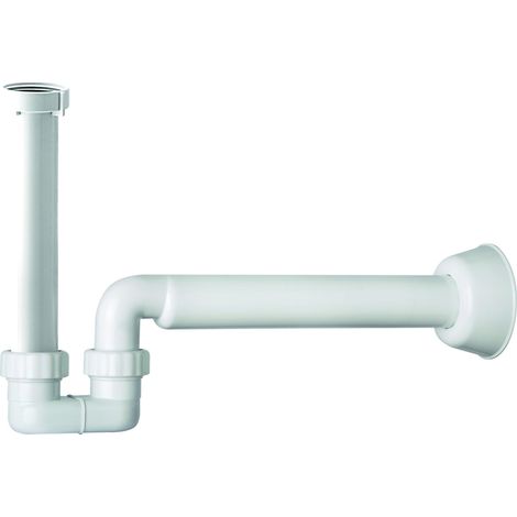 Sifone ribassato in polipropilene bianco per lavabo o bidet sospesi modello Mosquito TEA