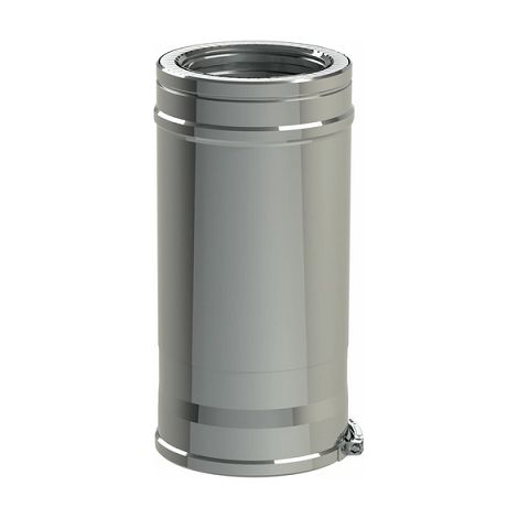 TEN – Conduit de fumée isolé en inox 316/304 – Longueur 250 mm – Diamètre 100/150 mm – Pour espaces confinés