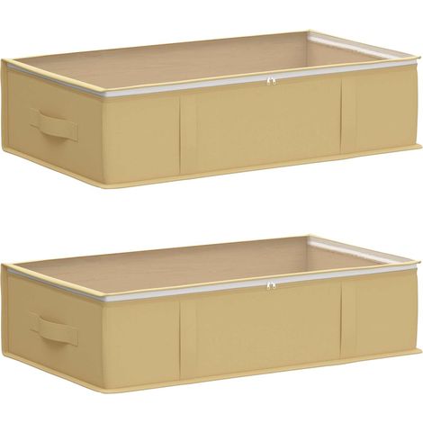 vidaXL Boîte de rangement avec fenêtre transparente 2 pc Tissu intissé