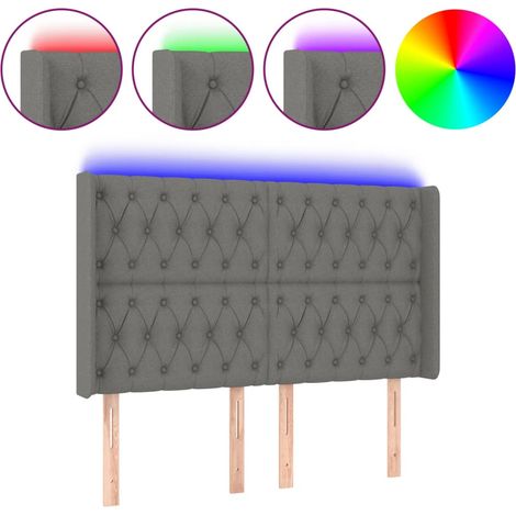 Maison Exclusive - Testiera a LED GrigioScuro 163x16x118/128cm inTessuto