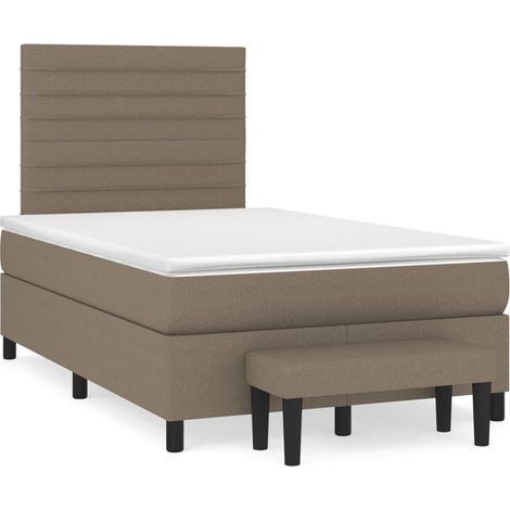 vidaXL Sommier à lattes de lit avec matelas taupe 120x190 cm tissu (1/5)