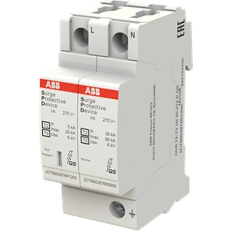 Parafoudre ABB, 100kA, 1,4kV, 2 phases 2CTB SPD OVR classe II ( Prix pour 1 ) (1/2)
