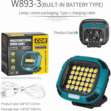 Lampe torche LED rechargeable - Batterie externe portable - Camping - Étanche - Longue portée
