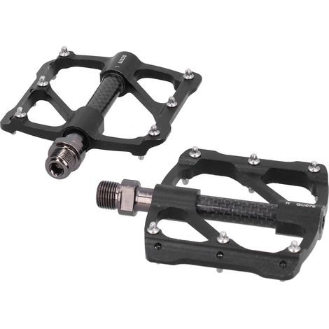 Pédales de VTT/vélo de route GUB (1 paire) à 3 roulements avec picots antidérapants (noires) (1/5)