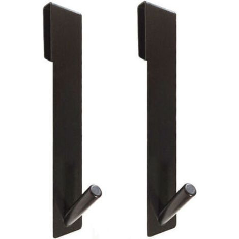Shower Screen Hooks, Set of 2 Stainless Steel Shower Hooks, Glass Shower Screen, Black Shower Hooks for Hanging, Glass Wall Hooks with Padding Protection (1/2)