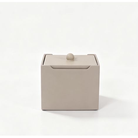 Boîte à cotons-tiges en résine, rangement élégant et haut de gamme, distributeur pour salle de bain, hôtel, chambre, coiffeuse et décoration intérieure moderne(brun (1/5)