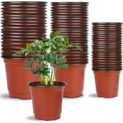 120 x Plastic Seedling Pots for Indoor and Outdoor (4.5, 5, 6 in) (1/5)