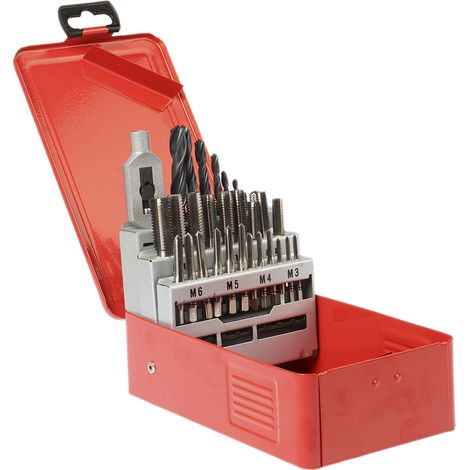 Rs Pro – Coffret de 29 tarauds en acier rapide – Jeu complet pour filetage précis – Pour perçage et taraudage professionnel (1/4)