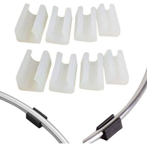 Chair Leg Pads, Round, Tubular, Side Table, Armchair, Leg Pads, Furniture, U-Shaped, White Plastic, Diameter 14mm, 20Pcs (1/4)