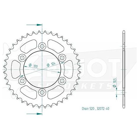 Couronne Acier Ducati - 520 - 40 Dents - Similaire JTR735 - Made in Germany (1/2)