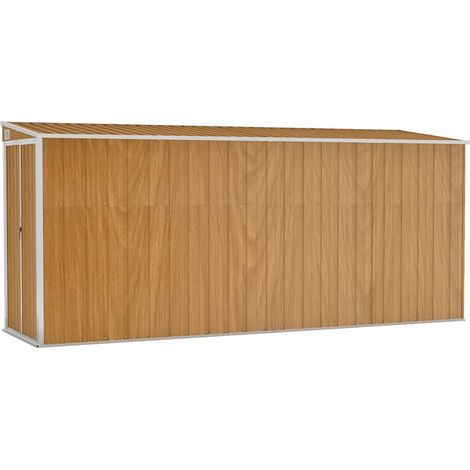 Maison Exclusive - Abri de jardin mural marron 118 x 382 x 178 cm Acier galvanisé (1/5)