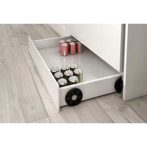 Kit tiroir plinthe caché 1 tiroir – Finition gris – Hauteur 109mm – Largeur 450mm – Matériau plastique pour cuisine – Mengual