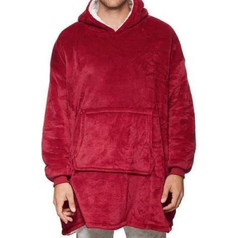 SE26775-Couverture - Edredon - Plaid sweat à capuche surdimensionné, pull géant sherpa confortable super doux et chaud avec une (1/4)