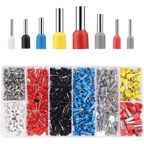 Confezione da 1200 puntalini isolati con connettori per cavi da 0,5-10 mm² per progetti fai da te, ecc. (1200 puntalini) (1/4)