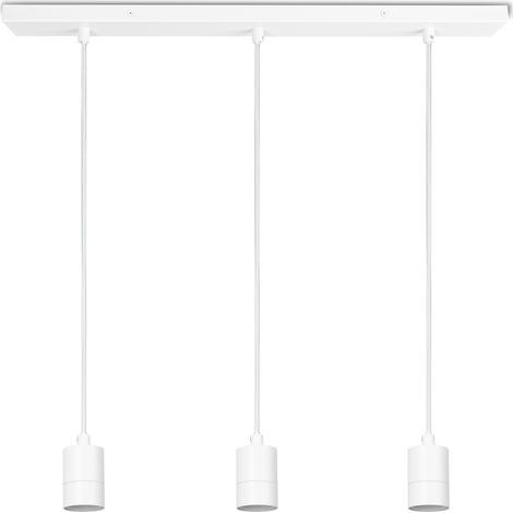 Paco Home Lámpara Techo Salón Comedor Luminaria Suspensión Mesa Comedor Moderna Colgante Blanco,  Lámpara colgante de 3 piezas, 60cm