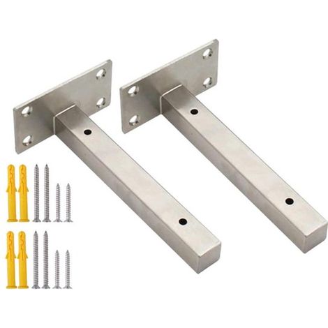 Staffa angolare in acciaio inox XXXXL 2 pezzi lunga 50 cm Staffa per mensola in acciaio inox Staffa angolare resistente Staffa per mensola in metallo per librerie fai da te e mensole a muro dritta (1/5)