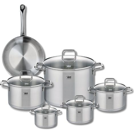 Ensemble de 1 Poêle de cuisson 24 cm et 5 faitouts 12, 14, 16, 20 et 26 cm Elo Profi Citrin (1/5)
