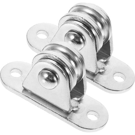 Lot de 2 poulies fixes avec vis — Poulie à roue unique (2,36 x 1,29 x 0,82 po) — Accessoires pour systèmes de levage, traction, rideaux de plafond et voiles d'ombrage pour piscine