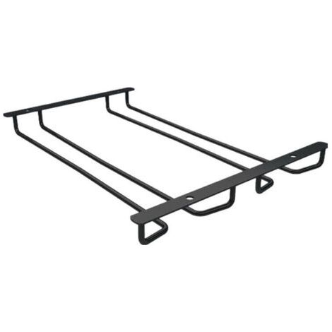 Porte-verres à vin suspendu en acier inoxydable Porte-verres à égouttoir inversé (2 fentes 30cm noir)