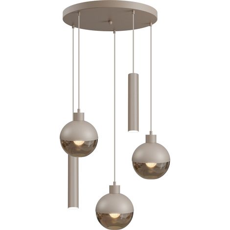 Lampe suspendue à 5 lumières Opera Ø 50 cm beige terra - 2932-36-36-50-5RT202 (1/3)