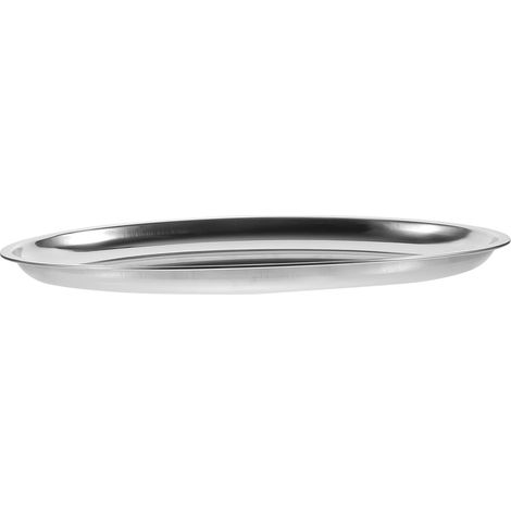 Ovale Acier Inoxydable paisse Plateau Service Buffet Plat (1/5)