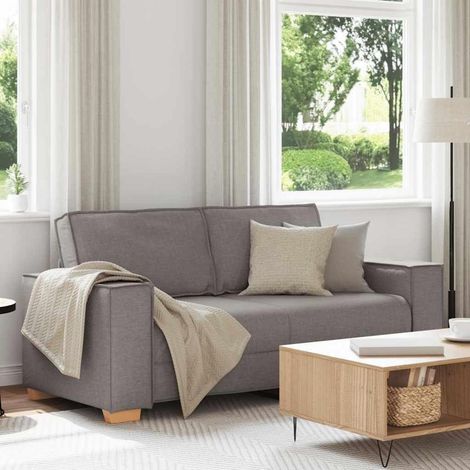 2-Sitzer Sofa Taupe 140 cm Stoff Polstersofa mit abnehmbaren Kissen (1/5)