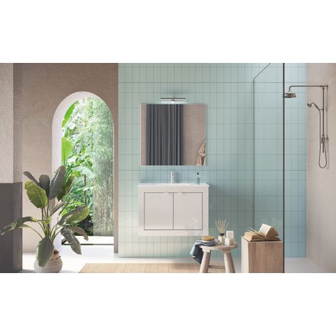 Mueble de baño Pratiko BASIC 2.0 lacado blanco brillante 82x57x47 cm