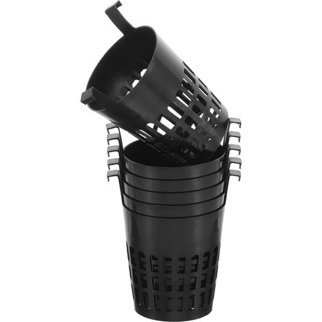 DOITOOL Lot de 6 pots fleurs en plastique noir pour petites plantes (1/5)