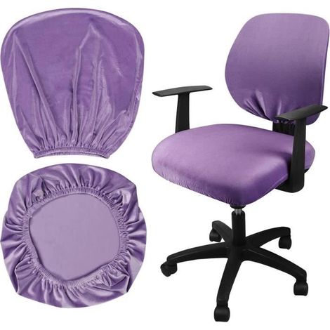 Housse de chaise - Non spécifié - Extensible en velours - Lavable en machine - Violet - Universelle (1/4)