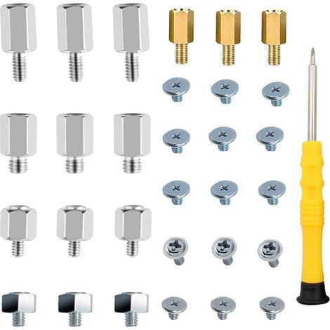 31-Piece Screw Kit for M.2 NVMe SSDs, NVMe M2 Screws, Motherboard Screws and Standoffs, Screwdriver Included, Suitable for ASUS, MSI, Gigabyte, and NGFF (1/5)