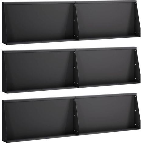 vidaXL Muro de Contención 6 uds. 80 x 12 x 30 cm Acero Negro (1/5)