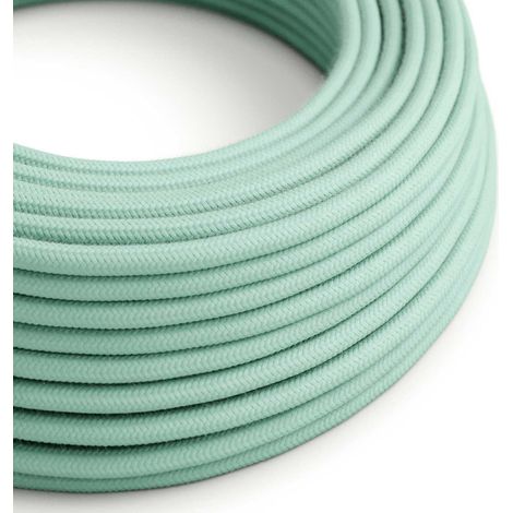 Creative-Cables Cavo elettrico rivestito in tessuto, Latte Menta RC34, 2 x 0,75 mm², 50 m, Rotondo, Cotone
