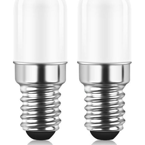 Bombilla LED E14 para nevera, 2W (equivalente a 15W), luz blanca cálida (3000K), apta para lámparas de nevera, lámparas de cristal salino y máquinas de coser, no regulable, paquete de 2 (1/4)