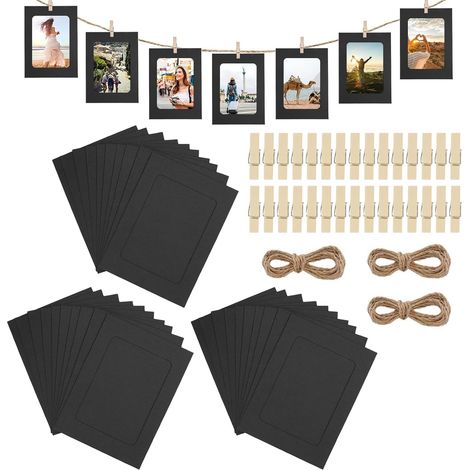 30 Papier Kraft Cadres A Suspendre Cadres Photo en Carton Guirlandes Photos (1/5)