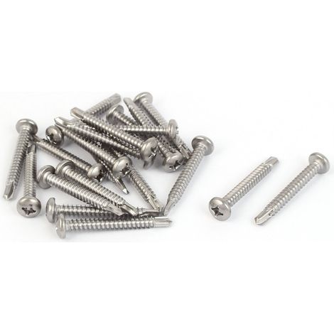M5.5x45mm 12 Außengewinde 410 Edelstahl Selbstschneidende Bohrschraube 20 Stck (1/4)